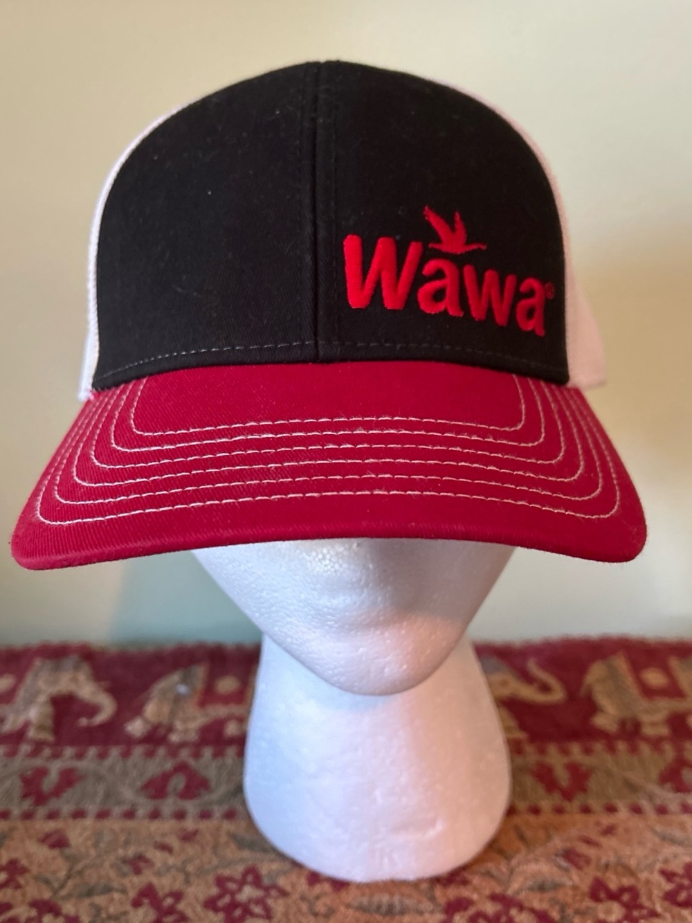Wawa Classic Goose Logo SnapBack Trucker Red Black Adjustable
